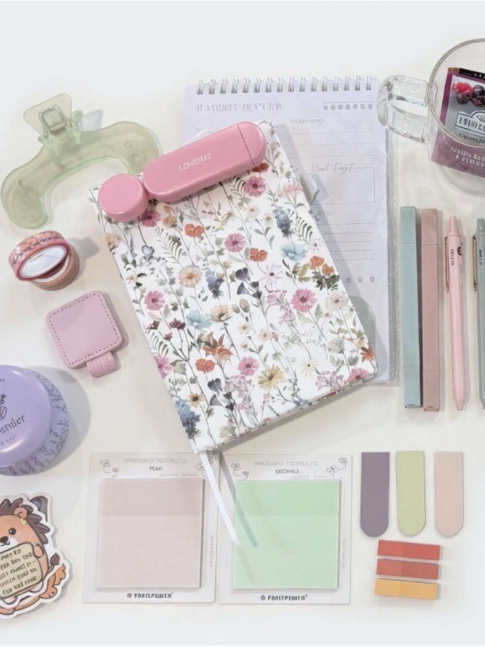 Self Care Gift Box. Pastel Pen and Accessory Set - Mint, Pink